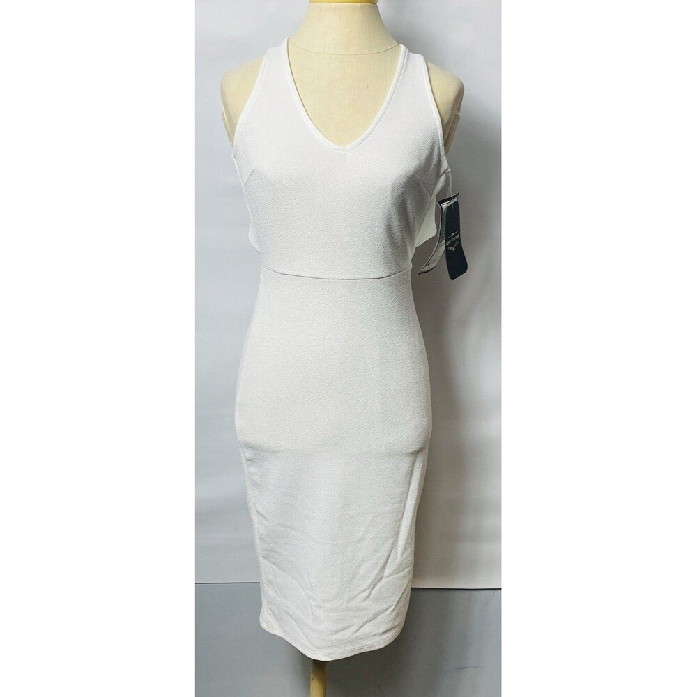 DON’T YOU DARE White Sleeveless Body Con Dress Size M NWT